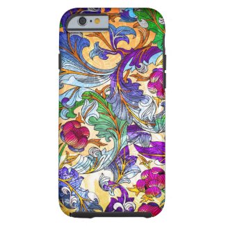 Colorful Retro Floral Collage 4-Purple Tint Tough iPhone 6 Case