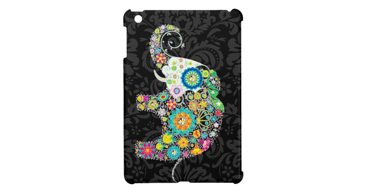 Colorful Retro Floral Elephant iPad Mini Covers Zazzle