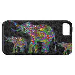 Colorful Retro Flower Elephant 3 Design iPhone 5 Covers