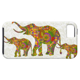 Colorful Retro Flower Elephant 4 Design iPhone 5 Case