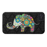 Colorful Retro Flower Elephant Design iPhone 4 Case-Mate Case