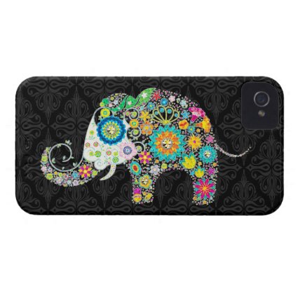 Colorful Retro Flower Elephant Design iPhone 4 Case-Mate Case