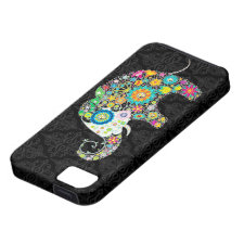 Colorful Retro Flower Elephant iPhone case