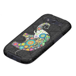 Colorful Retro Flower Elephant Design Galaxy SIII Cases