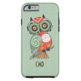 Colorful Retro Flowers Owl Tough iPhone 6 Case