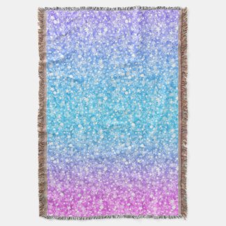 Colorful Retro Glitter And Sparkles Throw Blanket