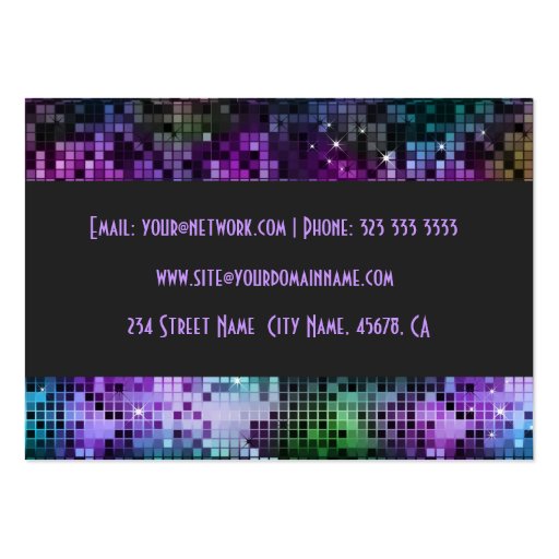 Colorful Retro Glitter Business Cards (back side)