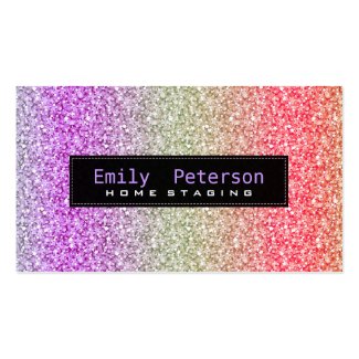 Colorful Retro Glitter & Sparkles Pattern Double-Sided Standard Business Cards (Pack Of 100)