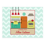 Colorful Retro Kitchen Recipe Postcard