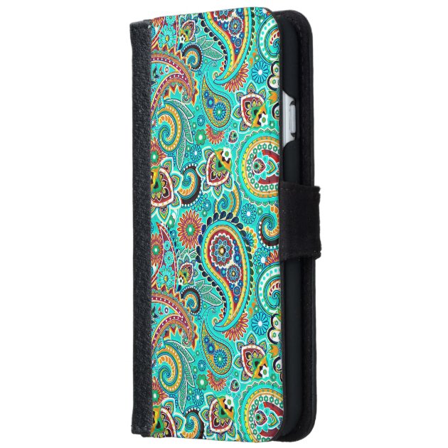 Colorful Retro Paisley iPhone 6 Wallet Case