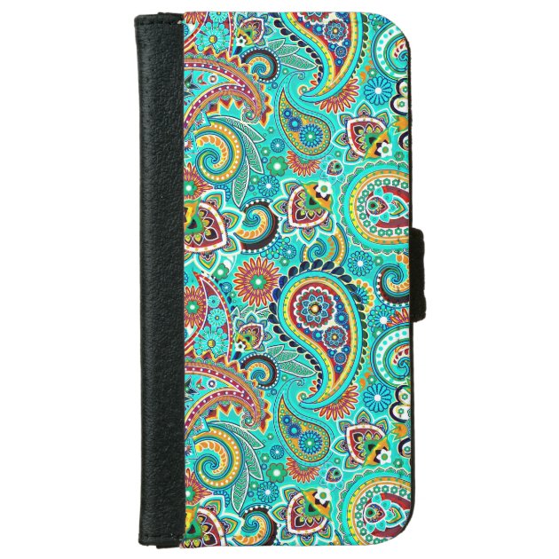 Colorful Retro Paisley iPhone 6 Wallet Case