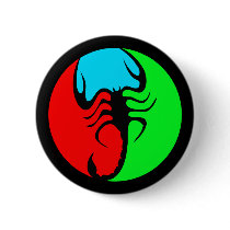 COLORFUL RETRO SCORPION BUTTON
