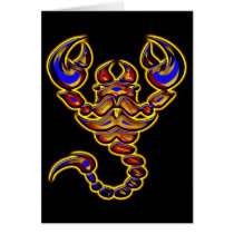 COLORFUL RETRO SCORPION GREETING CARDS