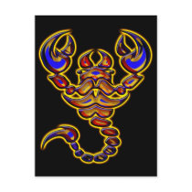 COLORFUL RETRO SCORPION postcards by dgpaulart COLORFUL RETRO SCORPION postcards