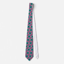 Colorful Retro Striped Square Pattern Neck Tie