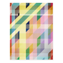 Colorful Retro Stripes Collage postcards