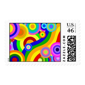 Colorful Retro Wavy Dots stamp