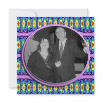 colorful ribbons photoframe invitations