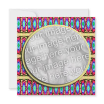 colorful ribbons photoframe invitations