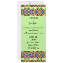 colorful ribbons  wedding invitations