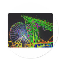 Colorful Rides Round Stickers