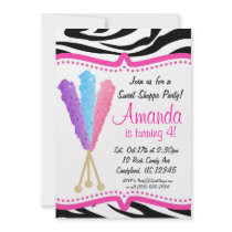 Colorful Rock Candy Birthday Party Invitation