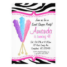Colorful Rock Candy Birthday Party Invitation