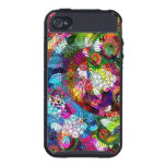 Colorful Romantic Retro Flowers Collage iPhone 4 Cases