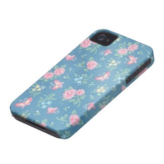 Colorful Romantic Vintage Floral Pattern Case-Mate iPhone 4 Cases