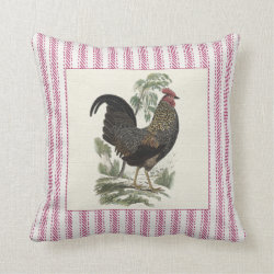 Colorful Rooster Country Chic Pillow