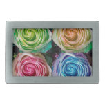 Colorful Rose Spirals With Love Belt Buckle