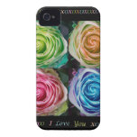 Colorful Rose Spirals With Love Case-Mate iPhone 4 Case