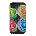 Colorful Rose Spirals With Love Vibe iPhone 4 Covers