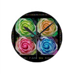 Colorful Rose Spirals With Love Clocks