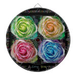 Colorful Rose Spirals With Love Dartboards