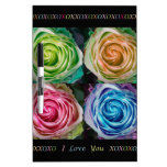 Colorful Rose Spirals With Love Dry Erase Whiteboards