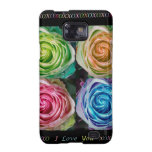 Colorful Rose Spirals With Love Galaxy S2 Covers