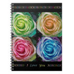 Colorful Rose Spirals With Love Journals