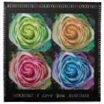 Colorful Rose Spirals With Love Napkin