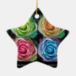 Colorful Rose Spirals With Love Christmas Ornaments