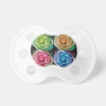 Colorful Rose Spirals With Love Pacifiers