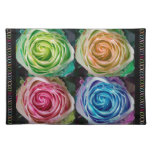 Colorful Rose Spirals With Love Placemat