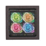 Colorful Rose Spirals With Love Premium Keepsake Boxes