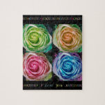 Colorful Rose Spirals With Love Puzzle