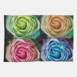 Colorful Rose Spirals With Love Towels