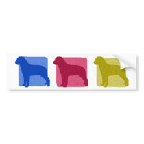 Colorful Rottweiler Silhouettes bumper stickers