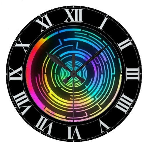 Colorful Round Rainbow Maze Wall Clock Zazzle