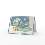 Colorful Round Room "Hello" card