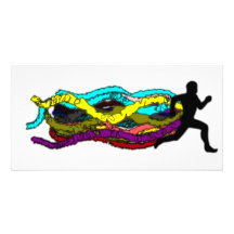 Colorful Running Custom Photo Card