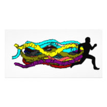 Colorful Running Custom Photo Card